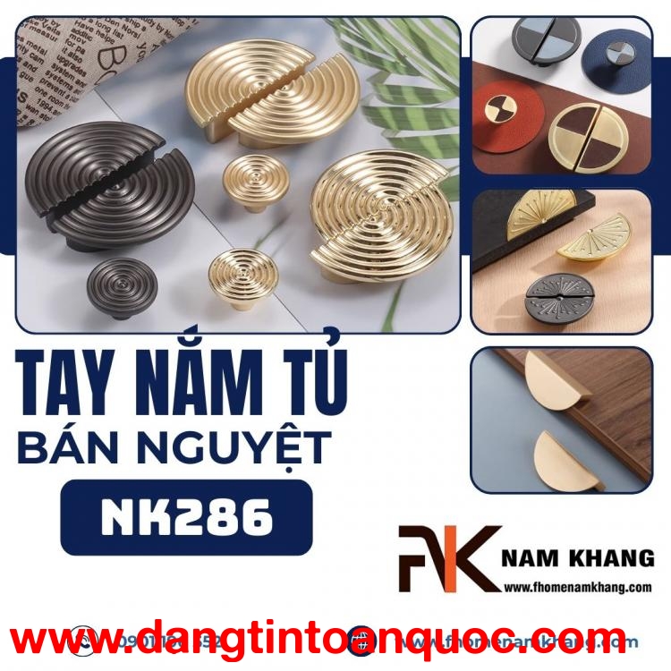 BST tay nắm tủ cao cấp thiết kế bán nguyệt độc đáo NK286 | Zalo 0901 196 552