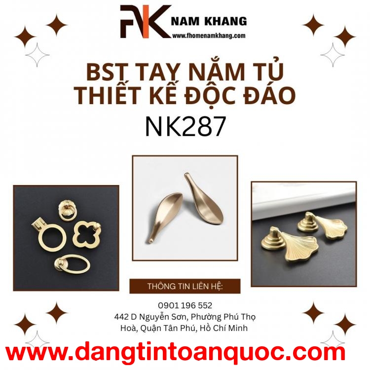 BST tay nắm tủ cao cấp thiết kế độc đáo NK287 | Zalo 0901 196 552