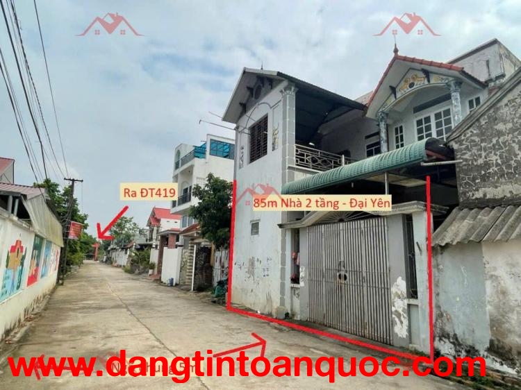 BÁN NHÀ+ĐẤT GIÁ ĐẦU TƯ 3TY3 ĐẤT TẠI ĐẠI YÊN-CHƯƠNG MỸ D/T:85M