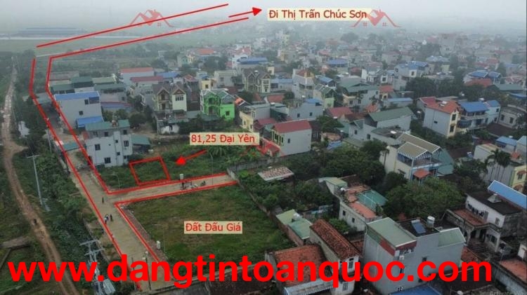 ĐẤT ĐẤU GIÁ ĐẠI YÊN-CHƯƠNG MỸ GIÁ ĐẦU TƯ 3TY3 Ạ DIỆN TÍCH:81,25M