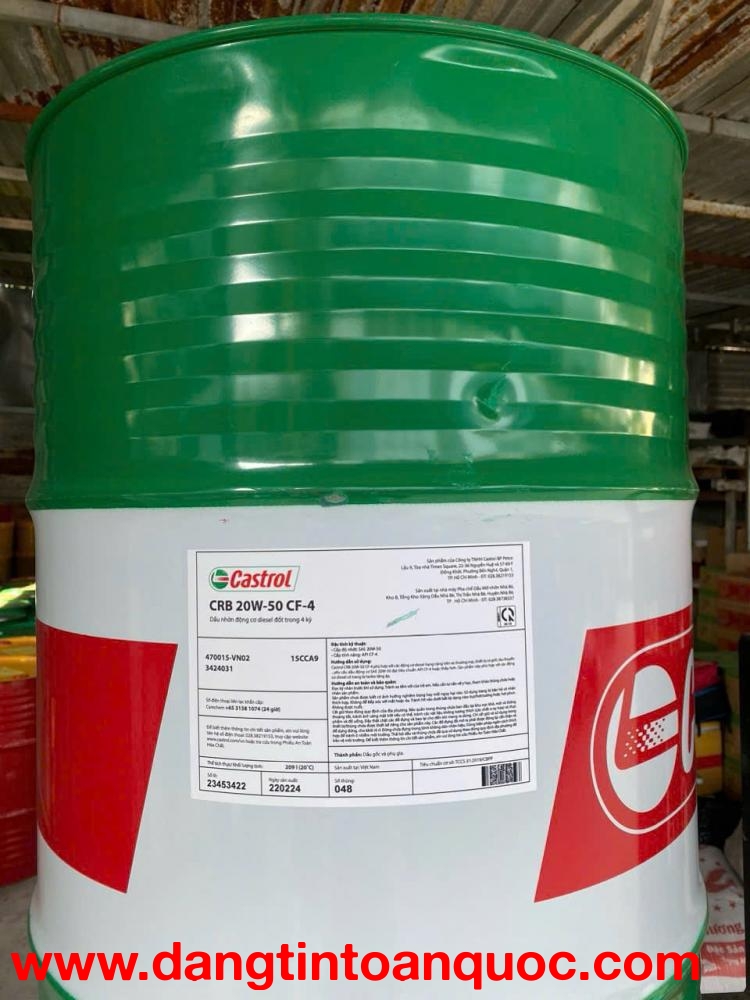 Dầu động cơ Castrol CRB 20W-50 CF-4 209L chính hãng, Giá Tốt. 