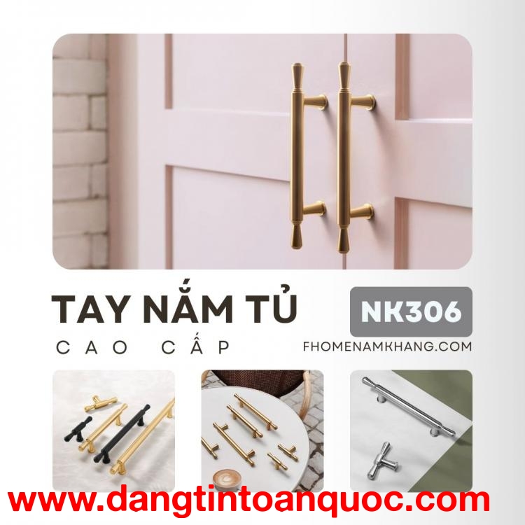 Tay nắm tủ cao cấp thiết kế thanh tròn cổ điển NK306 | Zalo 0901 196 552