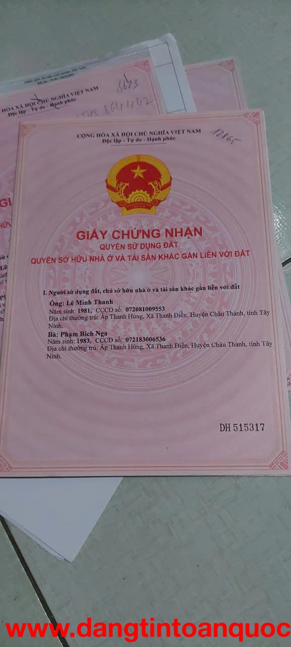 CHÍNH CHỦ CẦN BÁN LÔ ĐẤT ĐẸP HUYỆN CHÂU THÀNH TỈNH TÂY NINH