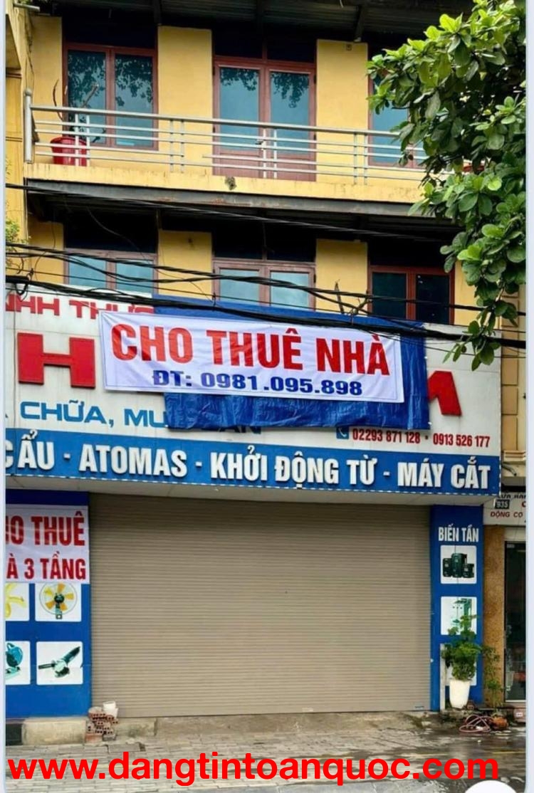 CHO THUÊ MẶT BẰNG KINH DOANH 3 TẦNG TẠI 933 TRẦN VĂN ĐẠO, VÂN GIANG, TP NINH BÌNH