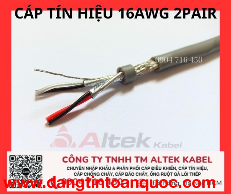 Cáp tín hiệu vặn xoắn 2x2x16awg Altek Đà Nẵng, Sài Gòn, Hà Nội