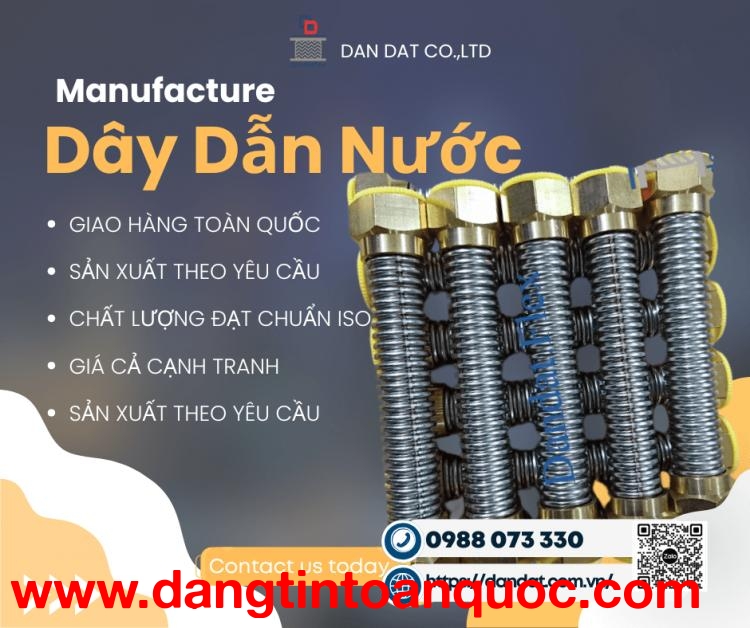 Dây Dẫn Nước Mềm Inox, Dây dẫn nước bình nóng lạnh, dây dẫn nước inox 304 