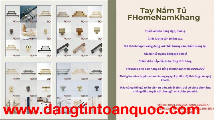 Tay Nắm tủ FHomeNamKhang Uy Tín, Chất Lượng 