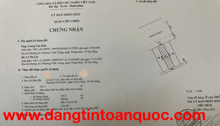 BÁN ĐẤT ĐƯỜNG 10,5m THÍCH QUẢNG ĐỨC - gần TÔN ĐỨC THẮNG