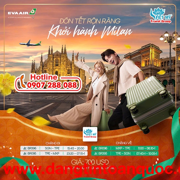 Cùng EVA AIR đón Tết rộn ràng ở Milan.