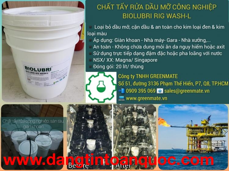 Chất tẩy rửa dầu mỡ công nghiệp BIOLUBRI RISH WASH-L