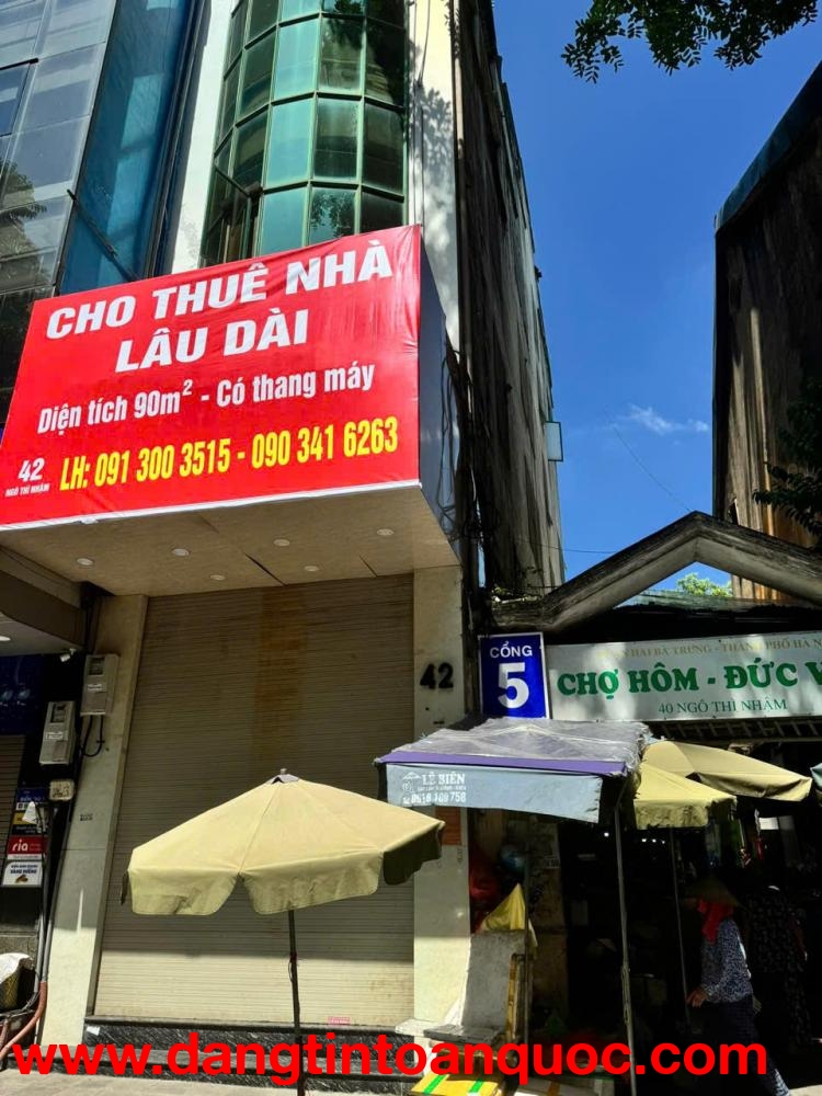 CHÍNH CHỦ CHO THUÊ NHÀ 6 TẦNG -90m2 NGÔ THÌ NHẬM -HAI BÀ TRƯNG