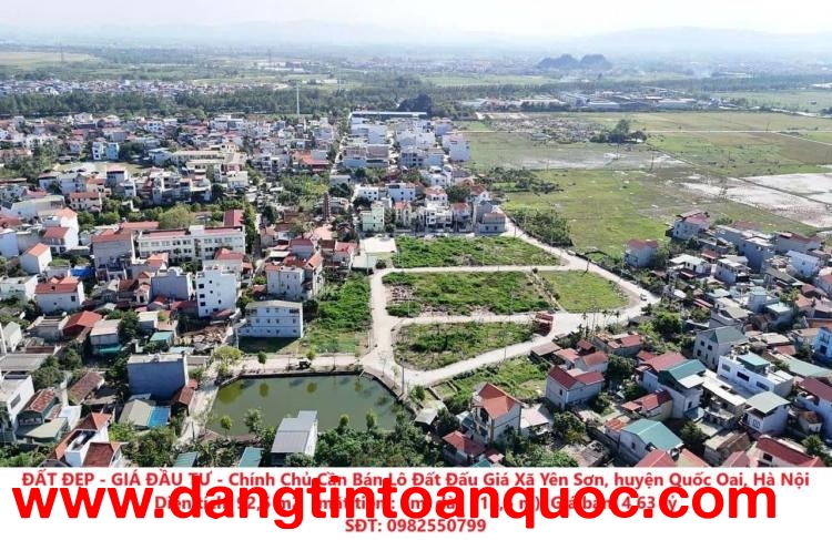 ĐẤT ĐẸP - GIÁ ĐẦU TƯ - Chính Chủ Cần Bán Lô Đất Đấu Giá Xã Yên Sơn, huyện Quốc Oai, Hà Nội