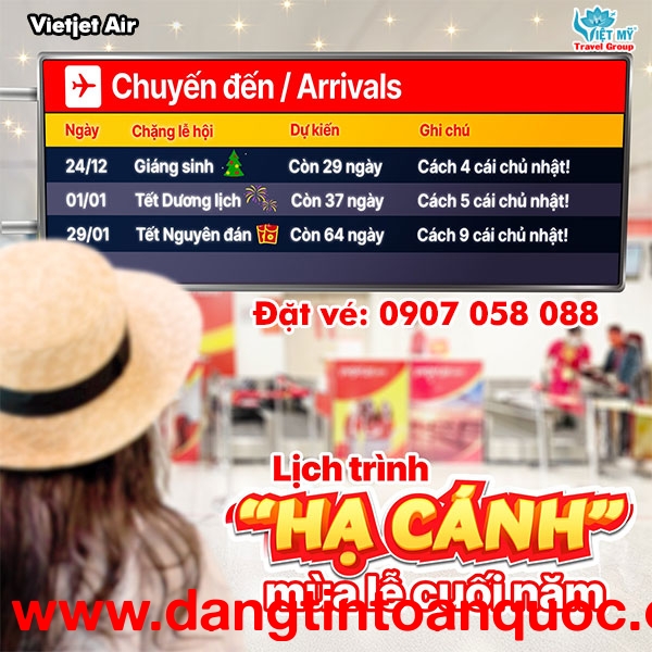 Vé ưu đãi Vietjet bay mùa lễ hội cuối năm