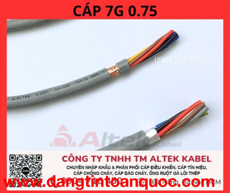 Cáp tín hiệu 0.75 7 lõi Altek Đà Nẵng, Sài Gòn, Hà Nội