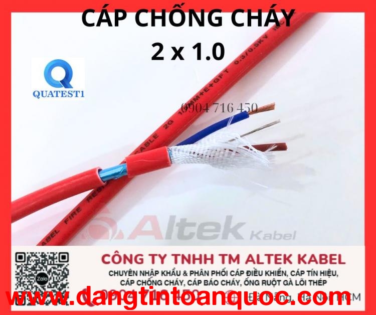 Cáp báo cháy FR 2x1.0 IEC60331 Altek Kabel