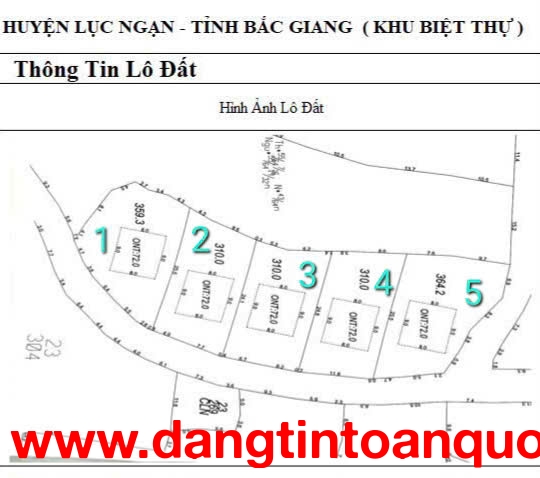 Mở bán 5 lô  biệt thự F0 tại Kiên Thành- Lục Ngạn -Bắc Giang.