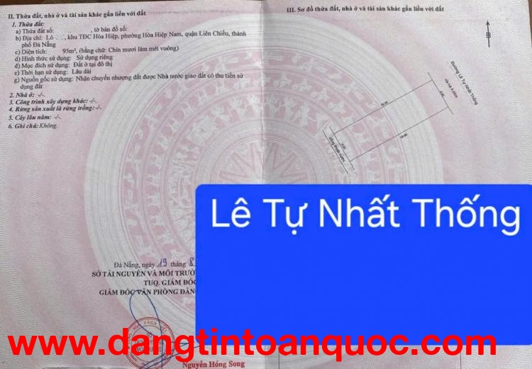 ????????Bán đất đường Lê Tự Nhất Thống song song với Nguyễn Lương Bằng