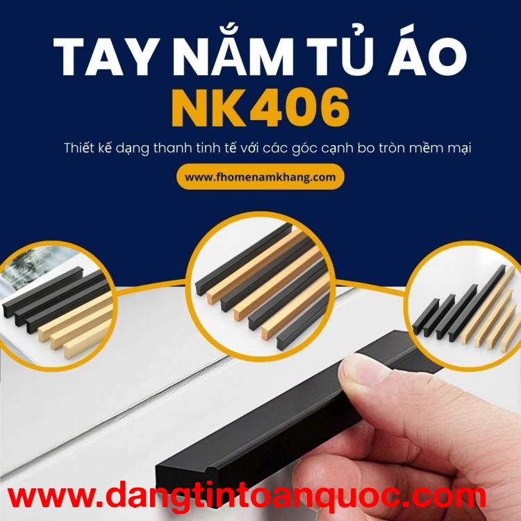 Tay nắm tủ áo dạng thanh nhiều kích thước NK406 | Zalo 0901 196 552