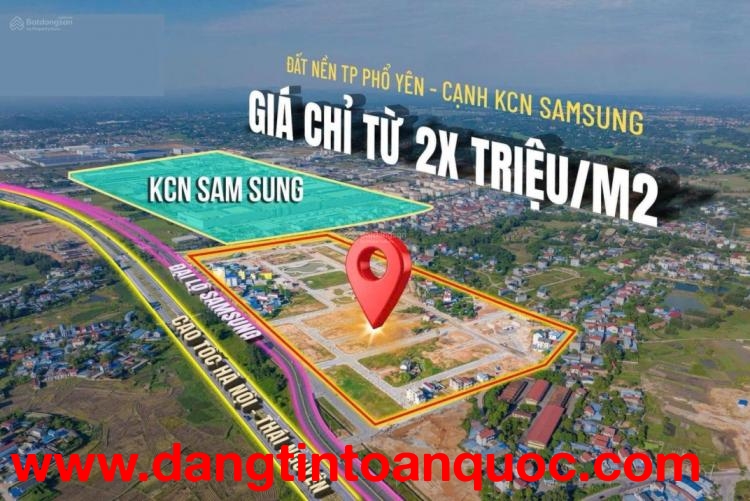 Giá từ 23tr/m2. Bán đất nền trung tâm Phổ Yên. Sẵn sổ đỏ từng lô. Vị trí đẹp gần TTTM, khách sạn