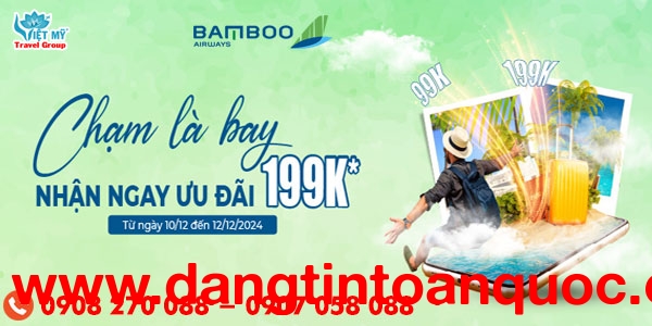 Bamboo ưu đãi vé máy bay ngày Song đôi 12/12