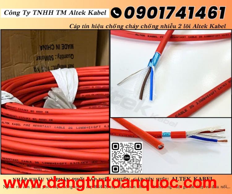 Cáp chống cháy chống nhiễu Altek kabel Tiền Giang, Tây Ninh, Cần Thơ