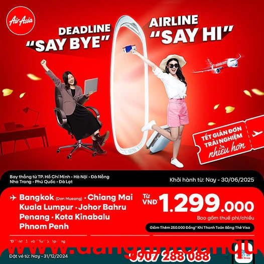 Air Asia ưu đãi vé máy bay cuối năm giản đơn