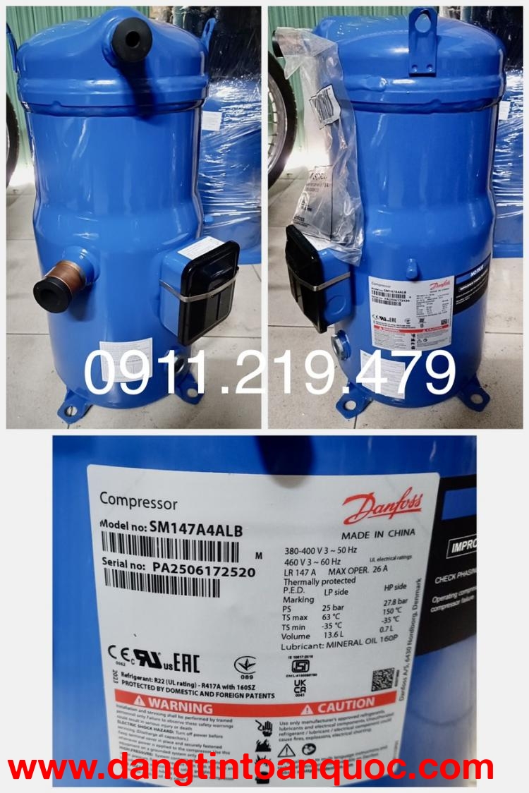  0947459479 Cung cấp, lắp đặt lốc điều hòa Danfoss 12hp SM147A4ALB xuất xứ China