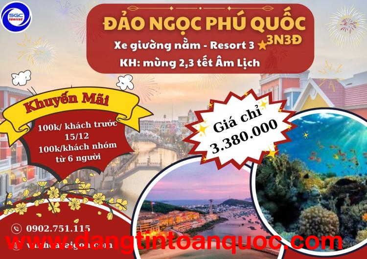 Phú Quốc 3n3đ- Tết AL