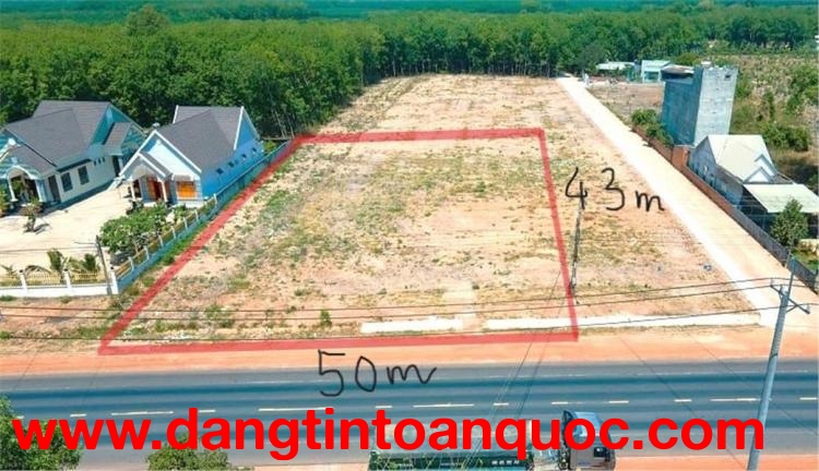 Sang Gấp 25x43=1125m2 Mặt Tiền Nhựa, QM Chơn Thành TT Kho Xưởng. Giá 38Triệu/mn