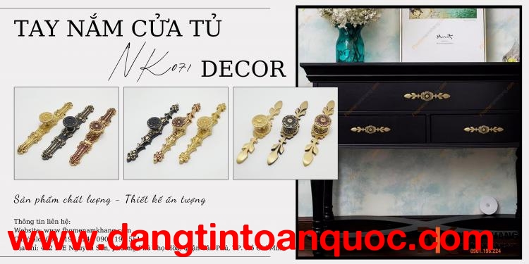 Tay Nắm Cửa Tủ DeCor Trang Trí NK071