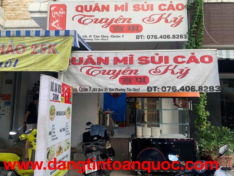 Quận 7 ! Sang Quán Ăn Giá Rẻ , MT đường gần chợ Tân Quy, kinh doanh thoáng và đông, Tel : 07