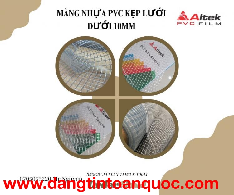 Màng nhựa PVC kẹp lưới 10mm dẻo hàng có sẵn giá sỉ tại kho