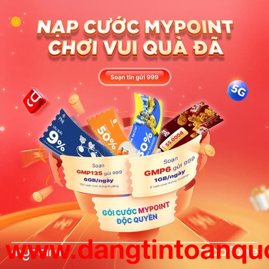 HOT: MyPoint tặng lượt chơi game và data khi đăng ký gói cước