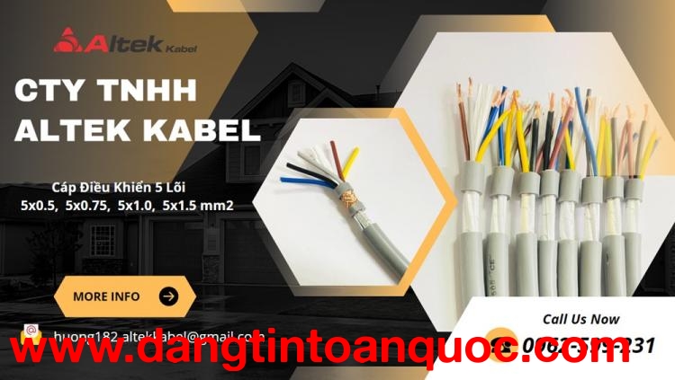 Cáp 5 lõi, Cáp điều khiển, Cáp tín hiệu Altek kabel 300/500v