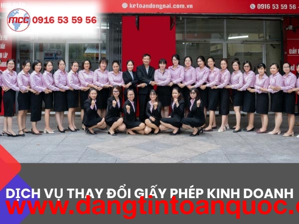 Thay đổi giấy phép kinh doanh tại Đồng Nai – Chọn Minh MCC.Group