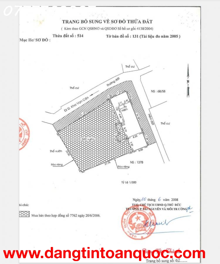 Bán lô đất 2MT 385m2, cách Gigamall chỉ 200m đất vuông vức - 70tr/m2