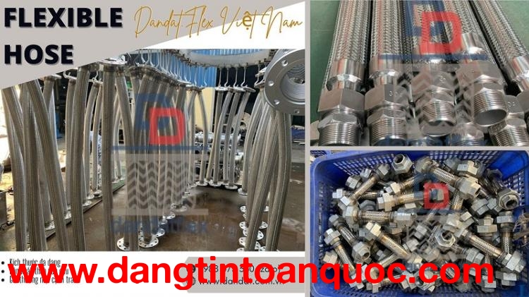 Khớp nối mềm inox dùng trong công nghiệp, ống dẫn dầu thủy lực, Ống kim loại mềm 