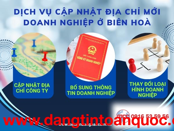  Dịch vụ cập nhật địa chỉ mới doanh nghiệp MCC Group tại Biên Hòa