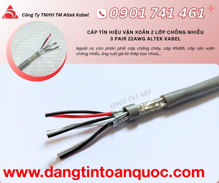 Cáp RS485 22AWG 1 pair, 2 pair, 3 pair, 4 pair Tam Kỳ, Đà Nẵng, Quảng Ngãi