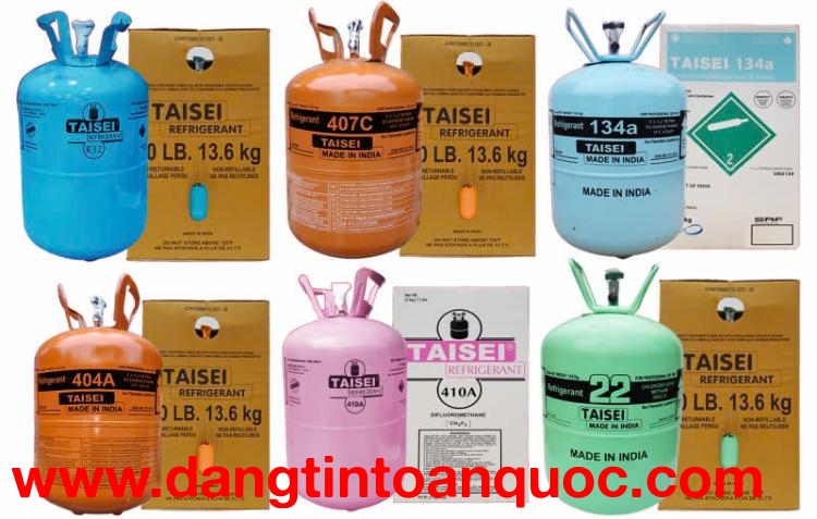 Gas lạnh Taisei R134a, R404A, R22, R32, R410A, R407C và R600a