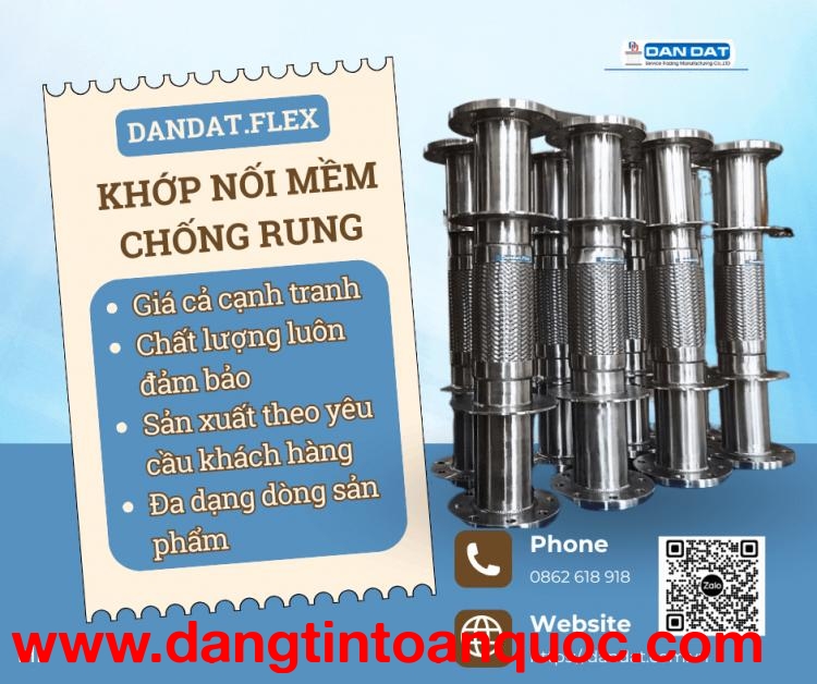 Khớp Nối Mềm Chống Rung| Khớp nối chống rung inox nối bích, Khớp chống rung inox 316 