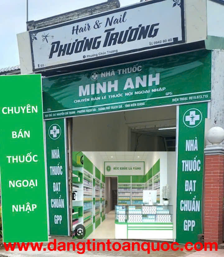 Bán Nhà Thuốc 2 Mặt Tiền Đường Nguyễn Chí Thanh, Phường Rạch Sỏi, TP. Rạch Giá, Kiên Giang.