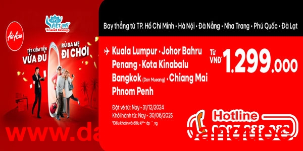 Air Asia ưu đãi vé máy bay mừng năm mới