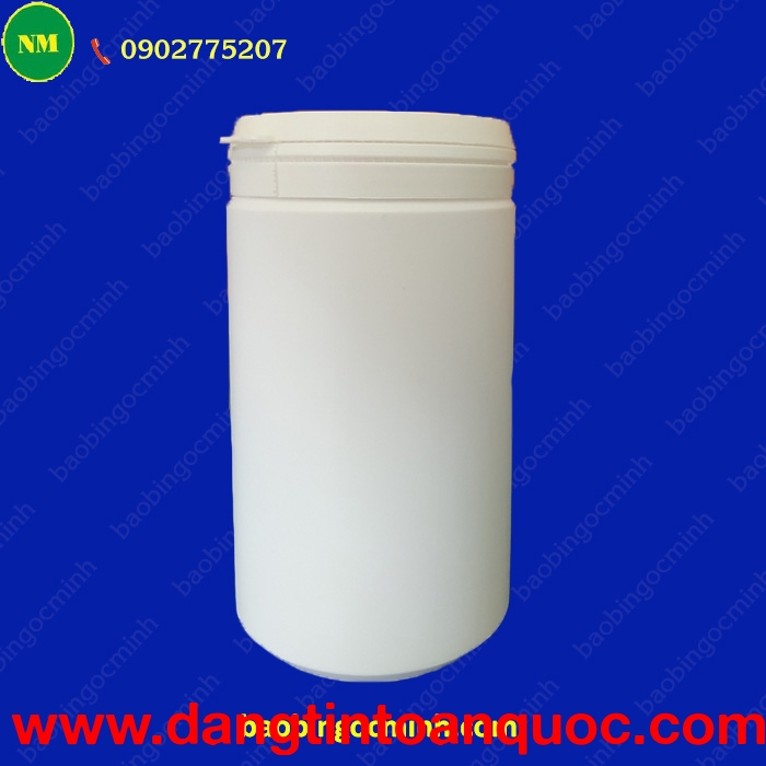 Hũ nhựa HDPE 1kg nắp xé dáng cao 