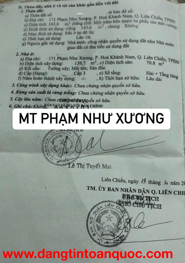 ????Bán nhà 2 tầng MT Phạm Như Xương - Vị trí kinh doanh