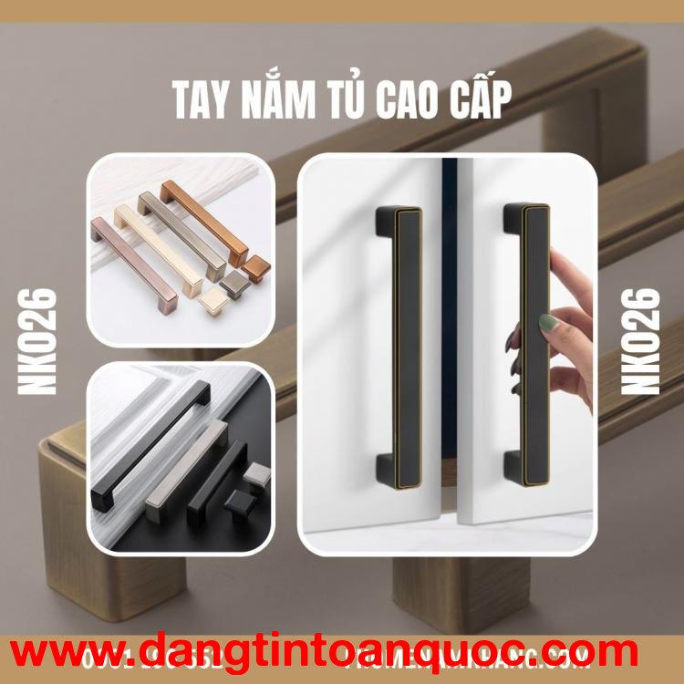 Tay nắm cửa tủ cao cấp NK026 | Zalo 0901 196 552