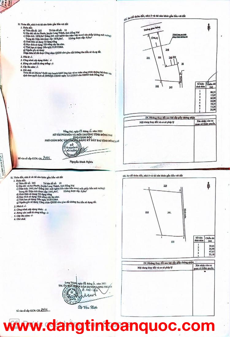 Chính Chủ Bán Đất Mặt Tiền Đường Phùng Hưng, Xã An Phước, Huyện Long Thành, Đồng Nai.