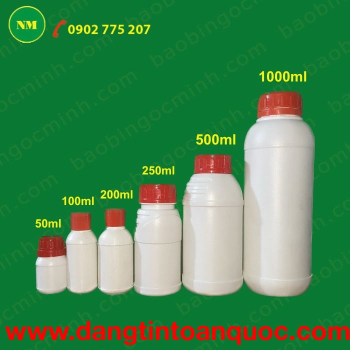 Cung cấp chai nhựa HDPE số lượng lớn, nhiều dung tích 