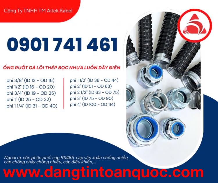 Ống ruột gà lõi thép 1 1/2 inch ( ID 38 - OD 44) Đà Nẵng, Quảng Nam, Quảng Ngãi