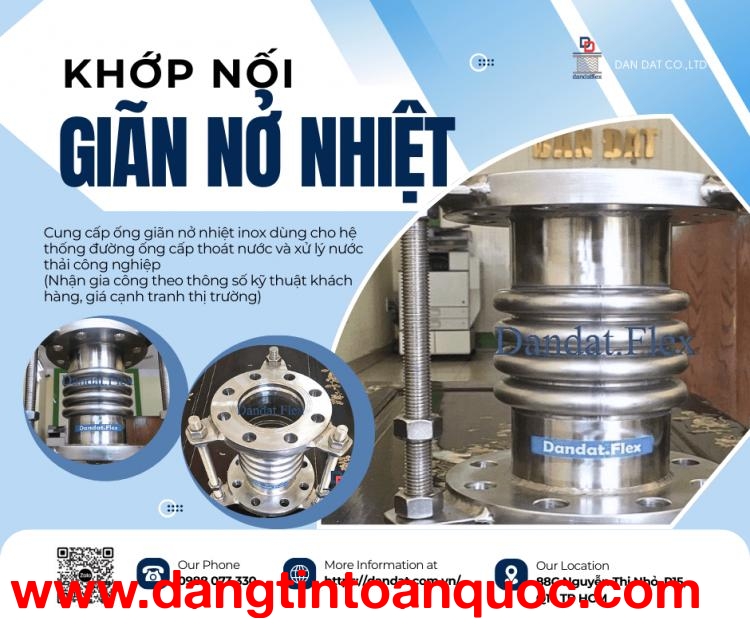 Khớp Nối Giãn Nở Nhiệt| Khớp co giãn dùng cho dầu truyền nhiệt, Khớp co giãn nở nhiệt inox